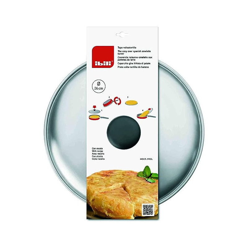 Tapa voltea-tortilla inox 26 cm