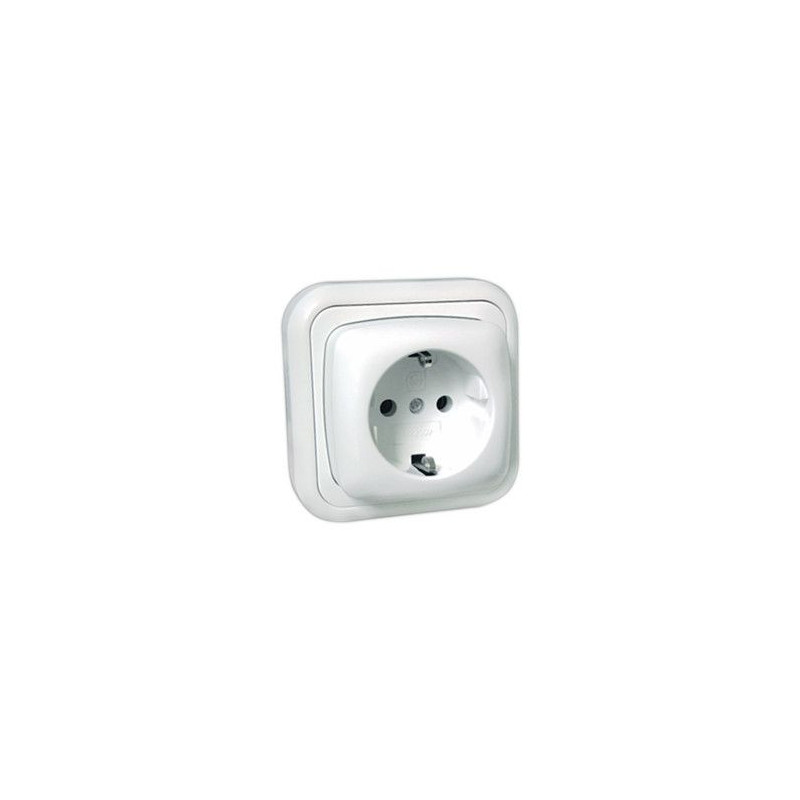 Base Schuko Con Toma De Tierra 16a/250v~ Electro Dh 36.480/b, Color Blanco