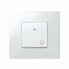 Pulsador con grabado campana 10 A 250V~ y sistema de embornamiento rápido blanco