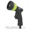 Pistola riego R24 7 funciones, cabeza y cuerpo metálico, mango ergonómico recubierto de PVC
