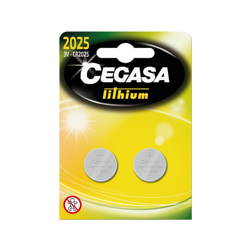Pila de botón de litio CR 2025 3V blister 2 unidades