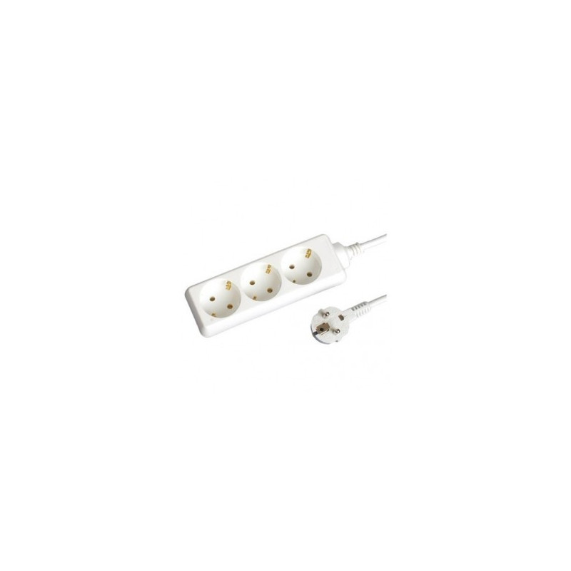 Onlex base blanca tt . 3 tomas cables
