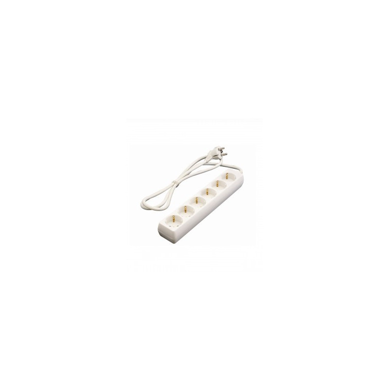 Onlex base blanca TT . 6 tomas cables