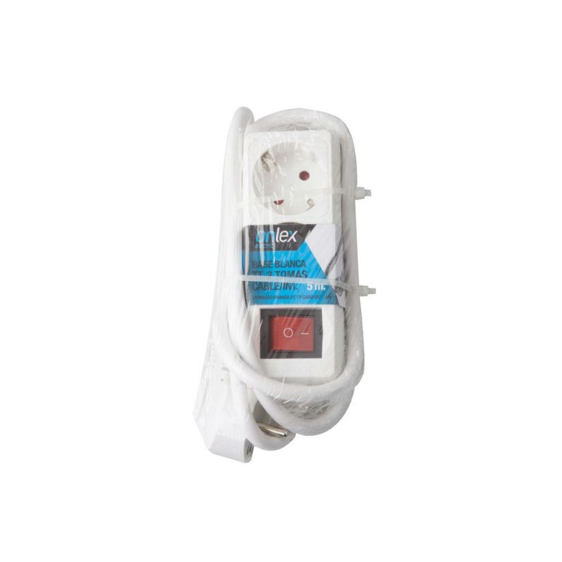 Onlex base blanca TT . 2 tomas cables/Int 3M