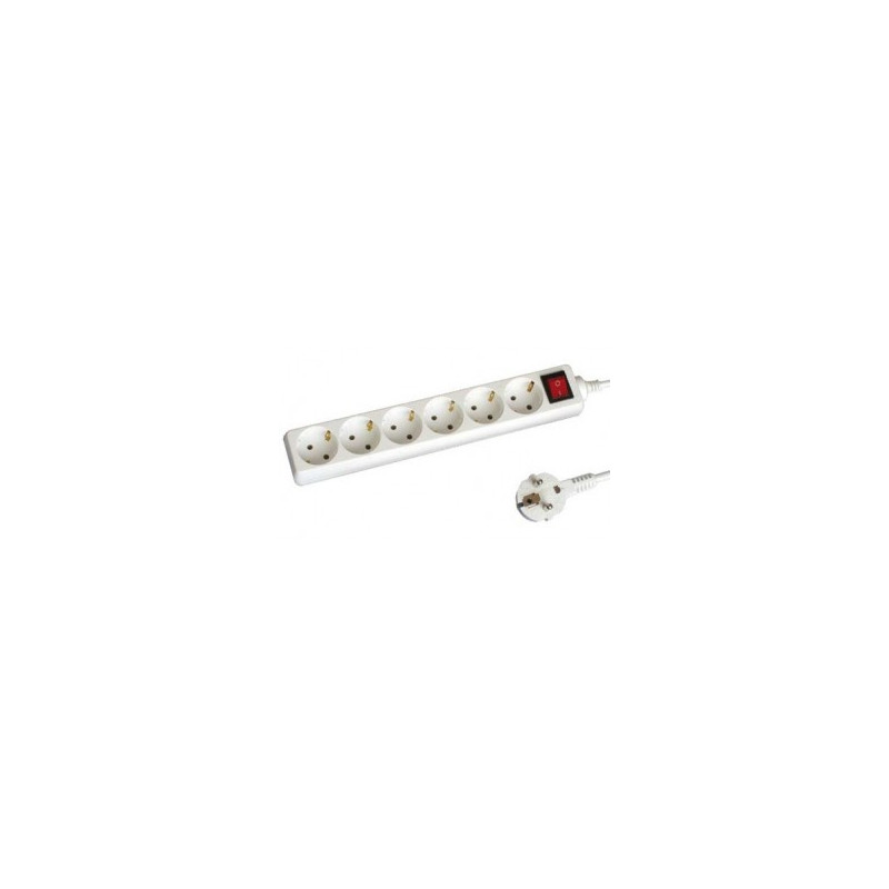 Onlex base blanca TT . 6 tomas cables/Int 3M