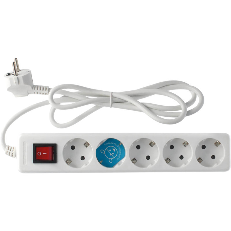 Onlex base blanca TT. 5 Tomas  cable /Int.1,5M