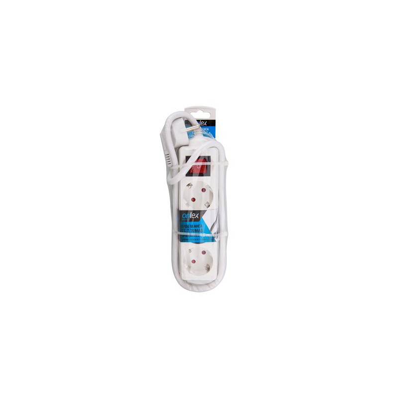 Onlex base blanca TT . 3 tomas cables/Int 3M