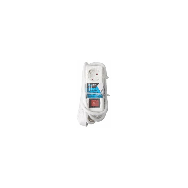 Onlex base blanca TT . 2 tomas cables/Int 1,5M