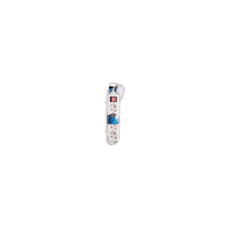 Onlex base blanca TT . 4 tomas cables/Int 1,5M