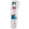 Onlex base blanca TT . 4 tomas cables/Int 1,5M