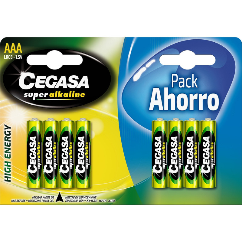 Pila super alcalina AAA (LR03) 1,5v blister 8 unidades
